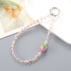 Full Diamond Strawberry Crystal Beaded Handmade Mobile Phone Chain Jewelry Headphone Shell Anti Lost Pendant Key Chain