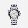 Fullyautomatic Mechanical Men's Watch With Wave Carved Design Round Dial Stainless Steel Strap And Buckle Alloy Case Mineral Reinforced Glass Mirror