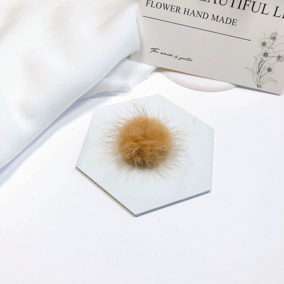 Fur Ball Earrings And Hair Accessories Fabric Material Cartoon Style