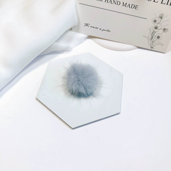 Fur Ball Earrings And Hair Accessories Fabric Material Cartoon Style