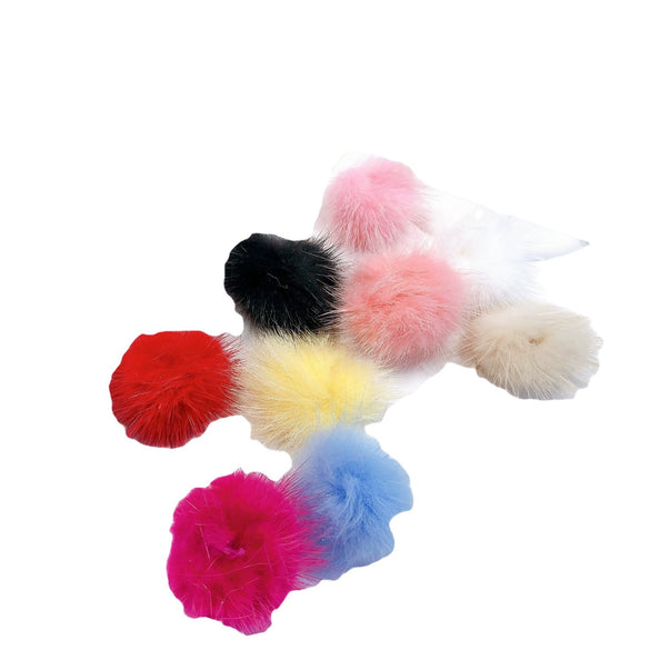 Fur Ball Earrings And Hair Accessories Fabric Material Cartoon Style