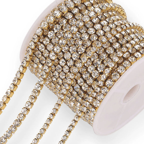 Garment Accessories Square Metal Electroplated Water Drill Claw Chain For Jewelry