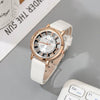 Gear Belt Watch Alloy Case Imitation Leather Strap Stainless Steel Buckle Round Dial Leisure Style