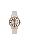 Gear Belt Watch Alloy Case Imitation Leather Strap Stainless Steel Buckle Round Dial Leisure Style