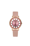 Gear Belt Watch Alloy Case Imitation Leather Strap Stainless Steel Buckle Round Dial Leisure Style