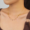 Gem Necklace 925 Sterling Silver Drop Shape Tassel Retro Style