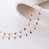 Gem Necklace 925 Sterling Silver Drop Shape Tassel Retro Style