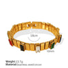 Gem Retro Bracelet 316L Stainless Steel Geometric Exotic Electroplated Jewelry For Women