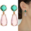 Gemstone Earrings Copper Crystal Drop Shape Electroplating Women's Luxury Jewelry