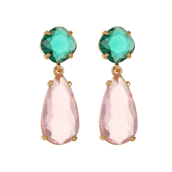 Gemstone Earrings Copper Crystal Drop Shape Electroplating Women's Luxury Jewelry