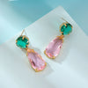 Gemstone Earrings Copper Crystal Drop Shape Electroplating Women's Luxury Jewelry