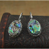 Gemstone Earrings Retro Style Alloy Owl Shell Electroplating For Women