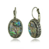 Gemstone Earrings Retro Style Alloy Owl Shell Electroplating For Women