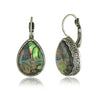 Gemstone Earrings Retro Style Alloy Owl Shell Electroplating For Women