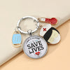 Gemstone Enamel Nurse Cap And Syringe Keychain Pendant Accessory Made Of Alloy For Nurses' Day And Doctor Time