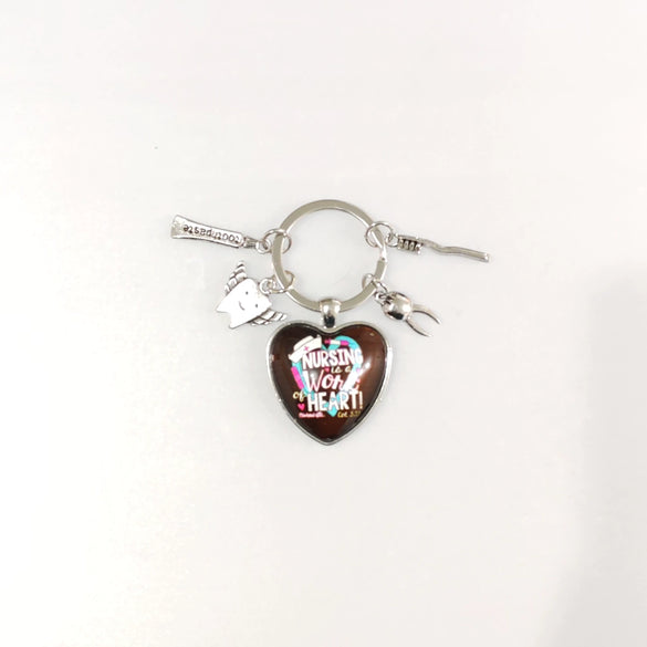 Gemstone Enamel Nurse Cap And Syringe Keychain Pendant Accessory Made Of Alloy For Nurses' Day And Doctor Time