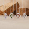 Gemstone Necklace For Women Natural Tanzanite Garnet Aquamarine Diopside Clover 225 Sterling Silver Clavicle Cross Chain Light Luxury Style