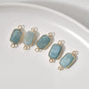 Gemstone Pendant Jewelry Copper Rectangular Cut Corner Electroplating