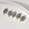 Gemstone Pendant Jewelry Copper Rectangular Cut Corner Electroplating