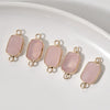 Gemstone Pendant Jewelry Copper Rectangular Cut Corner Electroplating