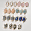 Gemstone Pendant Jewelry Copper Rectangular Cut Corner Electroplating
