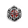 Gemstone Ring Stainless Steel Gothic Cross Men's And Women's Ring With Oil Treatment