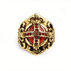 Gemstone Ring Stainless Steel Gothic Cross Men's And Women's Ring With Oil Treatment