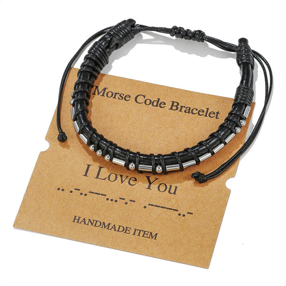 Genuine Leather And Stainless Steel Unisex Bracelet With Electroplating Treatment