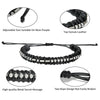 Genuine Leather And Stainless Steel Unisex Bracelet With Electroplating Treatment