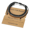 Genuine Leather And Stainless Steel Unisex Bracelet With Electroplating Treatment