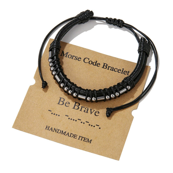 Genuine Leather And Stainless Steel Unisex Bracelet With Electroplating Treatment