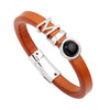 Genuine Leather Bracelet With Star Pattern For Men And Unisex