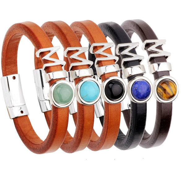 Genuine Leather Bracelet With Star Pattern For Men And Unisex