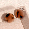 Geometric Acrylic Leopard Print Ear Clip Hoop Earrings For Unpierced Ears Round Or Oval Style