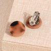 Geometric Acrylic Leopard Print Ear Clip Hoop Earrings For Unpierced Ears Round Or Oval Style