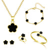 Geometric Alloy Jewelry Set With Silver Or Gold Plated Finish Necklace Bracelet Bangle Earrings And Ring For Women