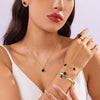 Geometric Alloy Jewelry Set With Silver Or Gold Plated Finish Necklace Bracelet Bangle Earrings And Ring For Women