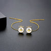 Geometric Bee Motif Copper Drop Earrings With Long Tassel Design Simple Fashion Statement Jewelry