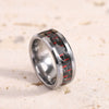 Geometric Beveled Tungsten Steel Ring With Carbon Fiber Inlay And Electroplated Finish Unisex Couple Jewelry Wholesale