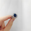 Geometric Blue Zircon Ring In Electroplated Copper Fashion Jewelry For Women And Men Wholesale