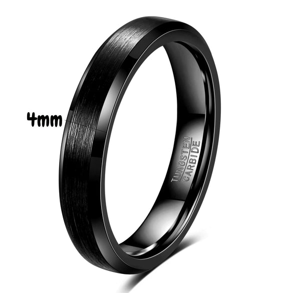 Geometric Brushed Gold Tone Electroplated Tungsten Steel Unisex Fashion Ring For Couples Wholesale