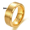 Geometric Brushed Gold Tone Electroplated Tungsten Steel Unisex Fashion Ring For Couples Wholesale