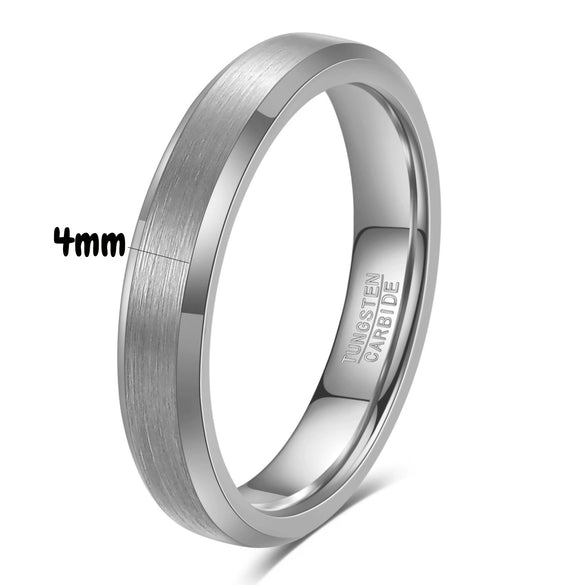 Geometric Brushed Gold Tone Electroplated Tungsten Steel Unisex Fashion Ring For Couples Wholesale