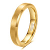 Geometric Brushed Gold Tone Electroplated Tungsten Steel Unisex Fashion Ring For Couples Wholesale
