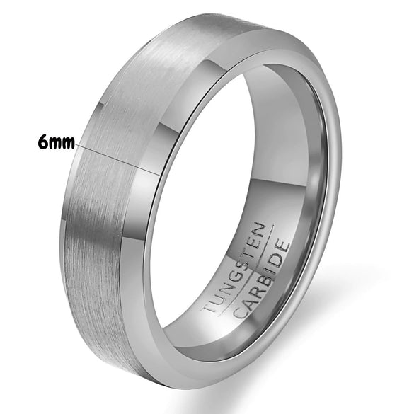 Geometric Brushed Gold Tone Electroplated Tungsten Steel Unisex Fashion Ring For Couples Wholesale