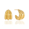 Geometric C Shaped Earrings For Women Stainless Steel With Titanium Steel Posts Pvd Vacuum Gold Plated Elegant High End Jewelry