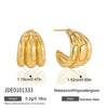 Geometric C Shaped Earrings For Women Stainless Steel With Titanium Steel Posts Pvd Vacuum Gold Plated Elegant High End Jewelry