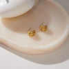 Geometric C Shaped Earrings For Women Stainless Steel With Titanium Steel Posts Pvd Vacuum Gold Plated Elegant High End Jewelry