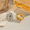 Geometric Casual Party Business Daily Wear Ring For Girls Stainless Steel 18K Gold Hand Jewelry Electroplated