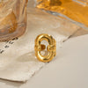Geometric Casual Party Business Daily Wear Ring For Girls Stainless Steel 18K Gold Hand Jewelry Electroplated